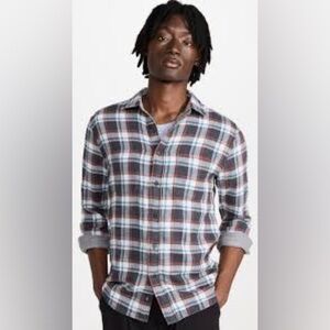 Faherty Reversible Flannel Cotton Plaid Skull Rock Shirt